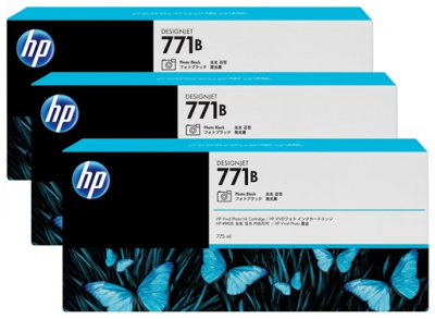 HP 771B Photo Black Ink Cartridge 3-Pack B6Y29A