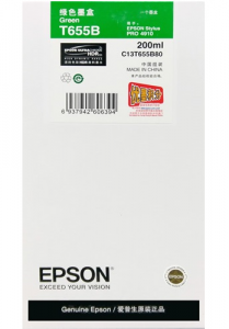 Epson C13T655B80 STY Pro 4910 (GREEN,200ML) 墨盒 #C13T655B80 [香港行貨]