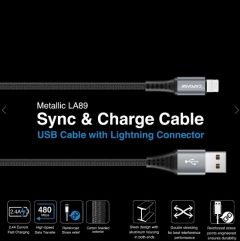 CAPDASE METALLIC LA89 Lightning To USB-A Cable 1.5M 快充數據電線 #HCCB-M5G1  [香港行貨]