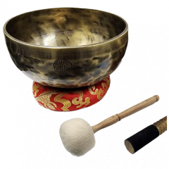 Nepal Handmade Full Moon Singing Bowl 尼泊爾全人手造療癒滿月頌缽 中碼 ~17.5cm (連棒*、墊*)  #SBB